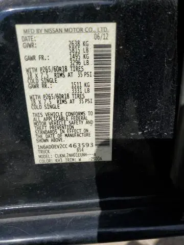 2012 NISSAN FRONTIER S  