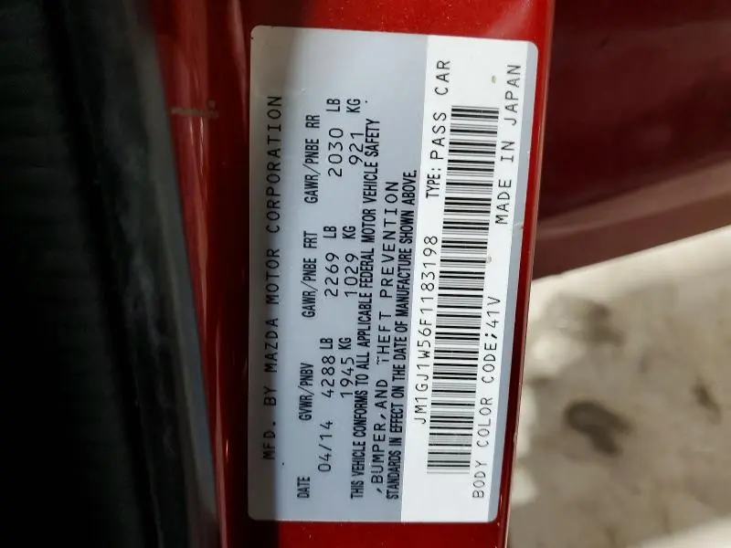 2015 MAZDA 6 GRAND TOURING  