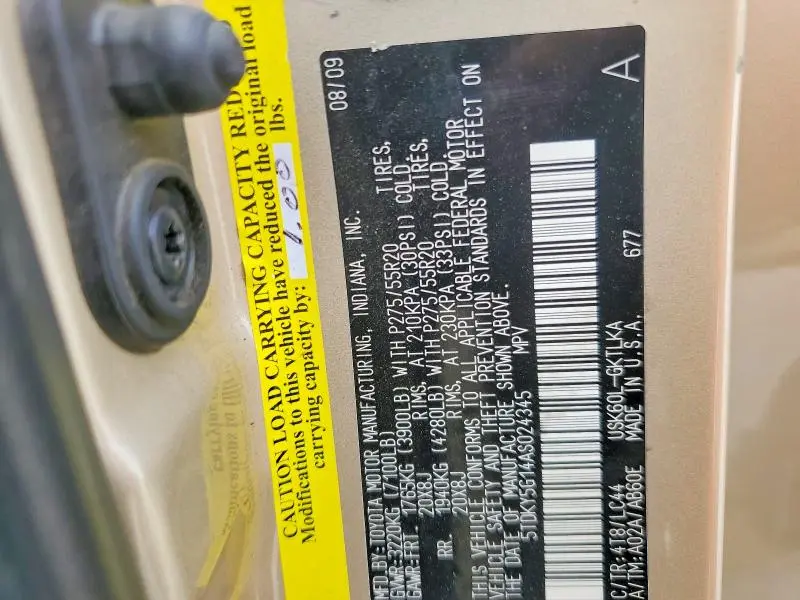 2010 TOYOTA SEQUOIA LIMITED  