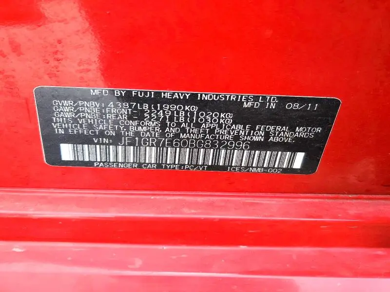 2011 SUBARU IMPREZA WRX  