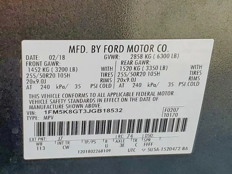 2018 FORD EXPLORER SPORT  
