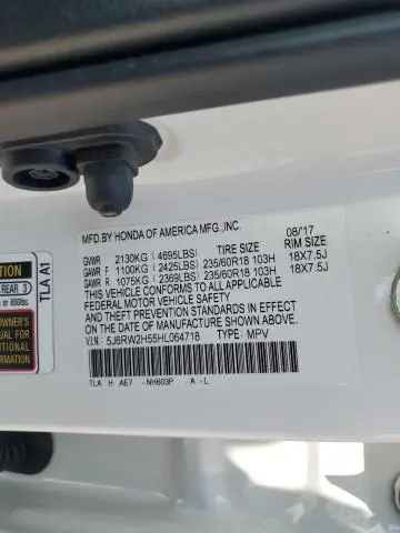 2017 HONDA CR-V EX  