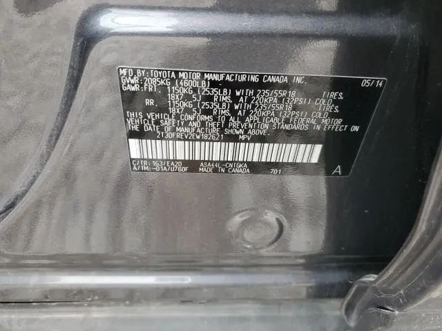 2014 TOYOTA RAV4 LIMITED  