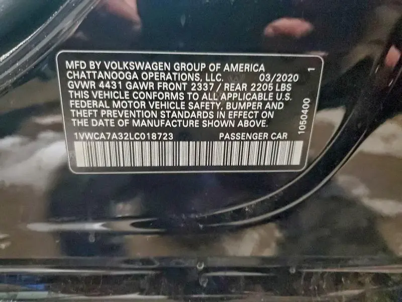 2020 VOLKSWAGEN PASSAT SEL  