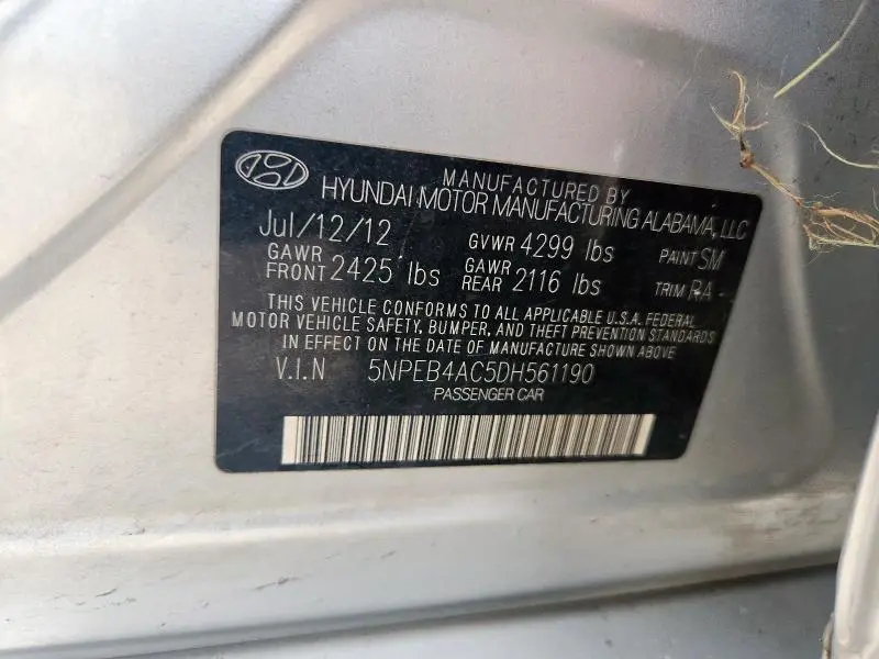 2013 HYUNDAI SONATA GLS  