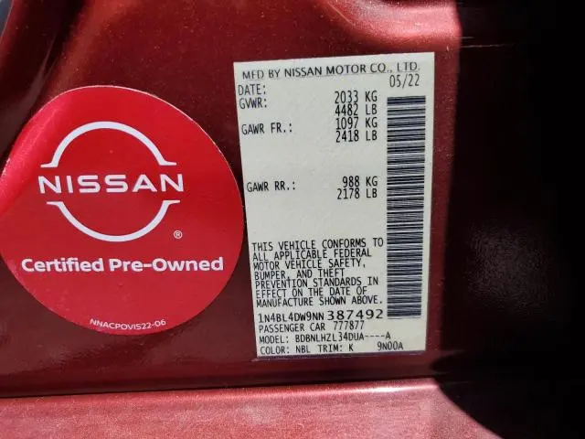 2022 NISSAN ALTIMA SV  