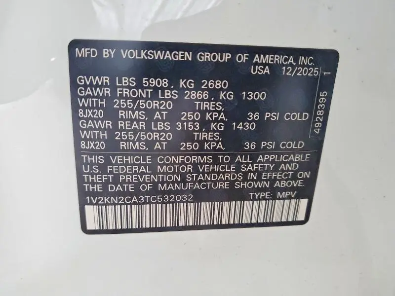 2026 VOLKSWAGEN ATLAS SE  