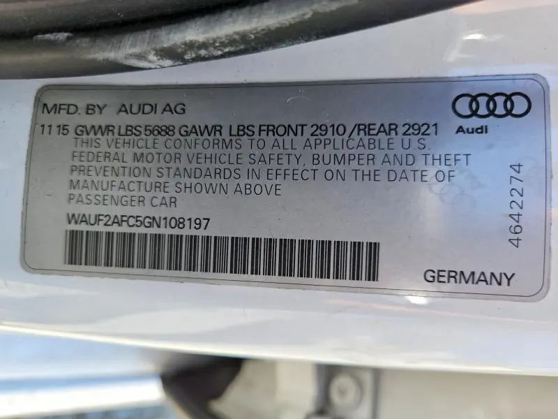 2016 AUDI S6 PREMIUM PLUS  