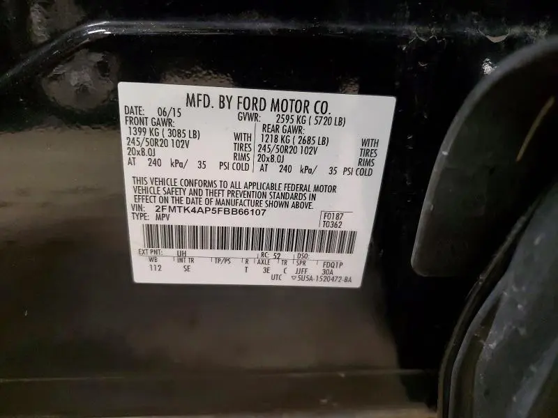 2015 FORD EDGE SPORT  