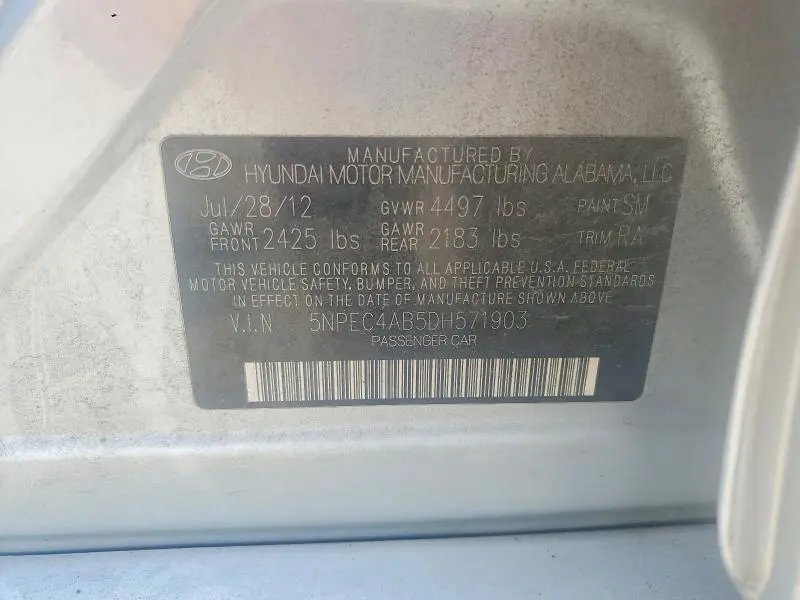 2013 HYUNDAI SONATA LIMITED 2.0T  