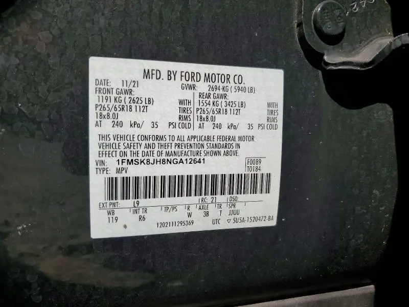 2022 FORD EXPLORER TIMBERLINE  