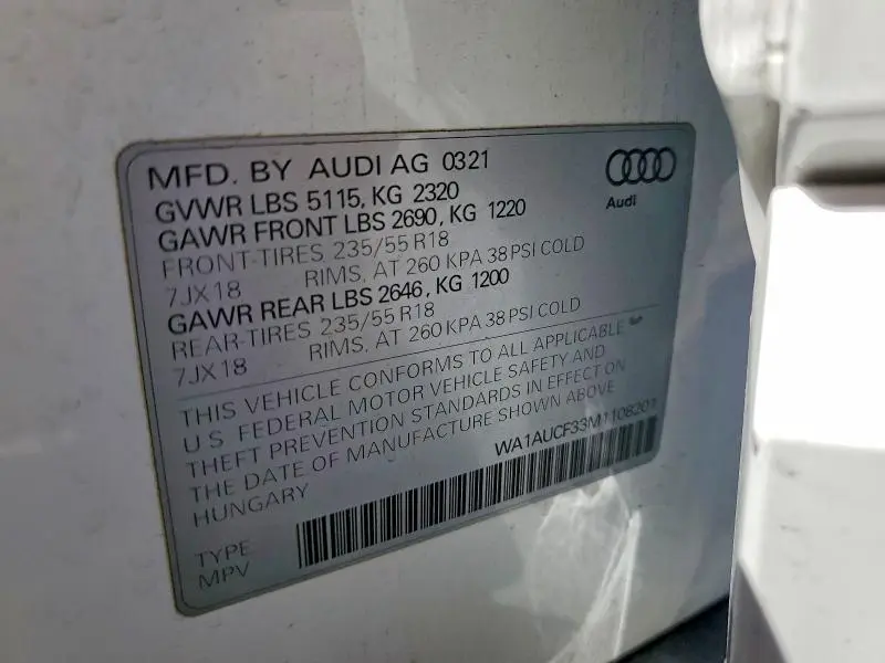 2021 AUDI Q3 PREMIUM 40  