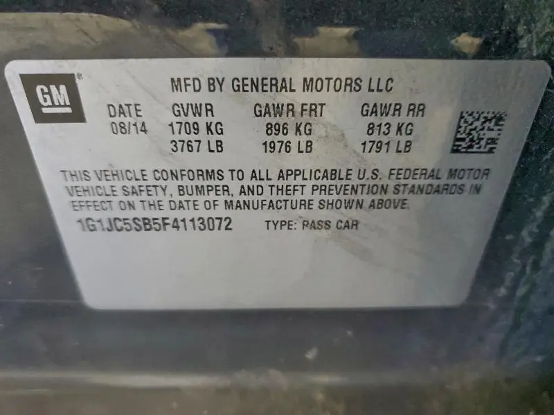 2015 CHEVROLET SONIC LT  