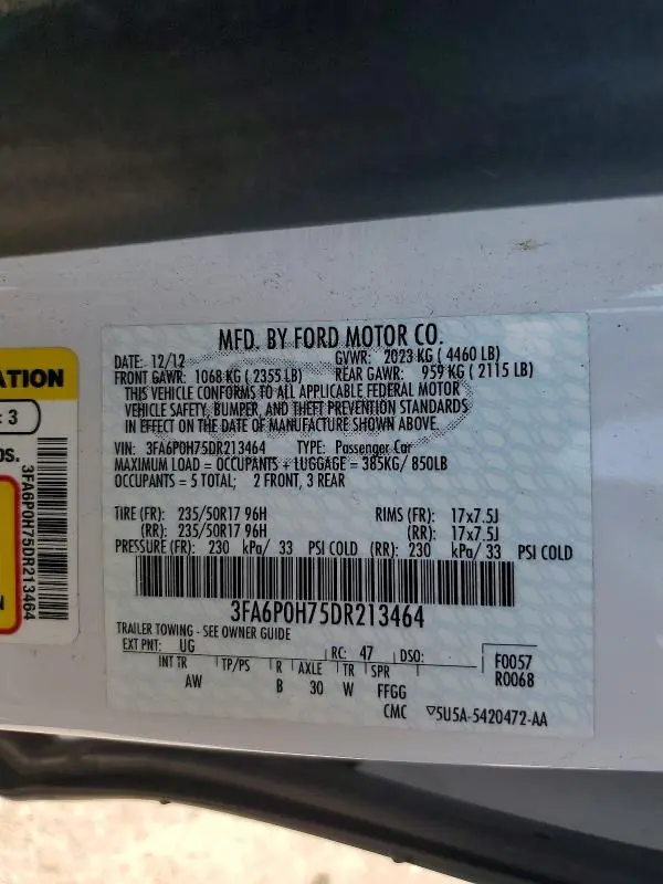 2013 FORD FUSION SE  