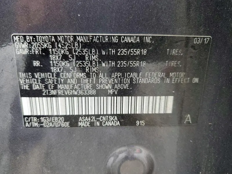 2017 TOYOTA RAV4 SE  
