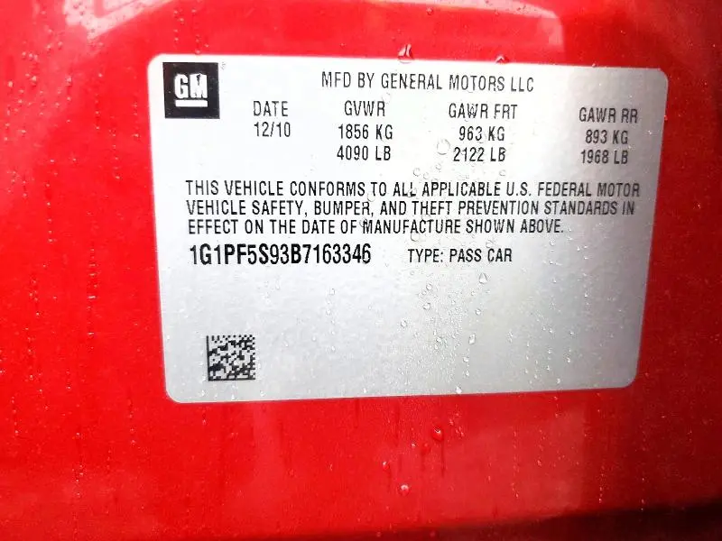 2011 CHEVROLET CRUZE LT  