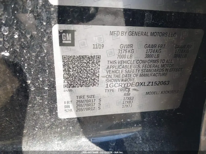 2020 CHEVROLET SILVERADO 1500 4WD  STANDARD BED LT