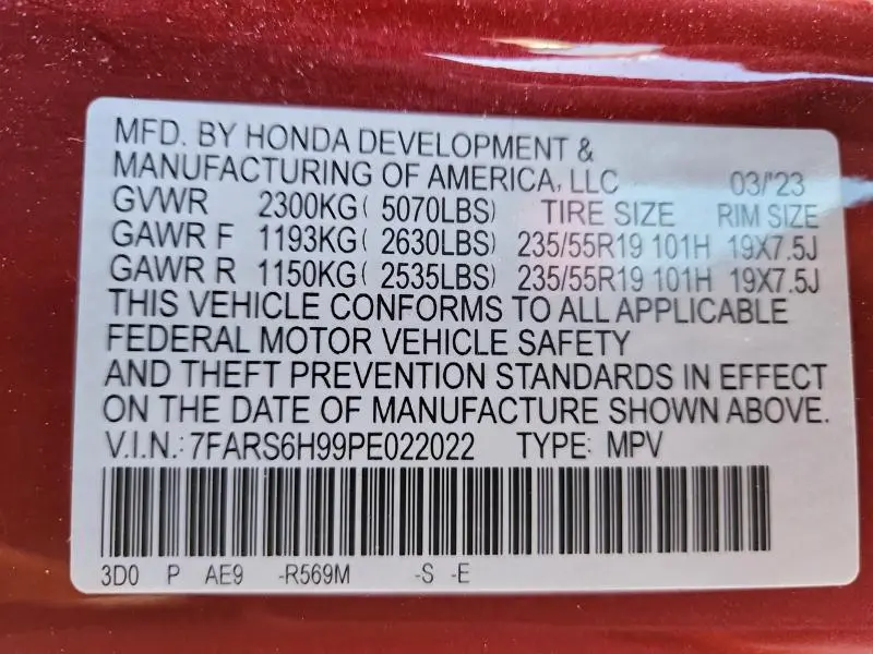 2023 HONDA CR-V SPORT TOURING  