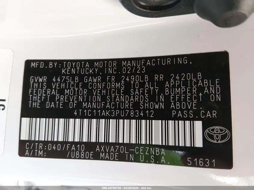 2023 TOYOTA CAMRY LE