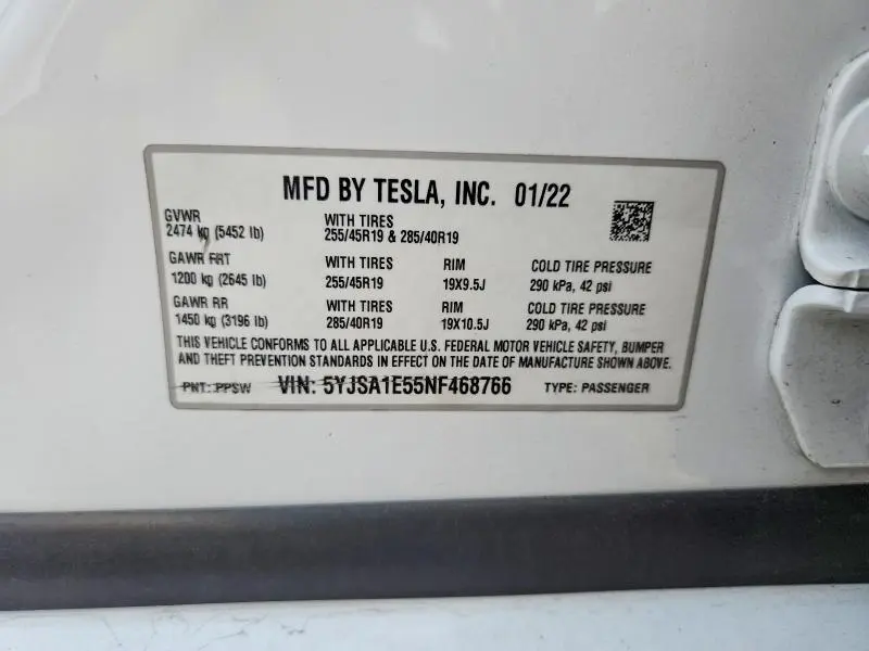 2022 TESLA MODEL S   