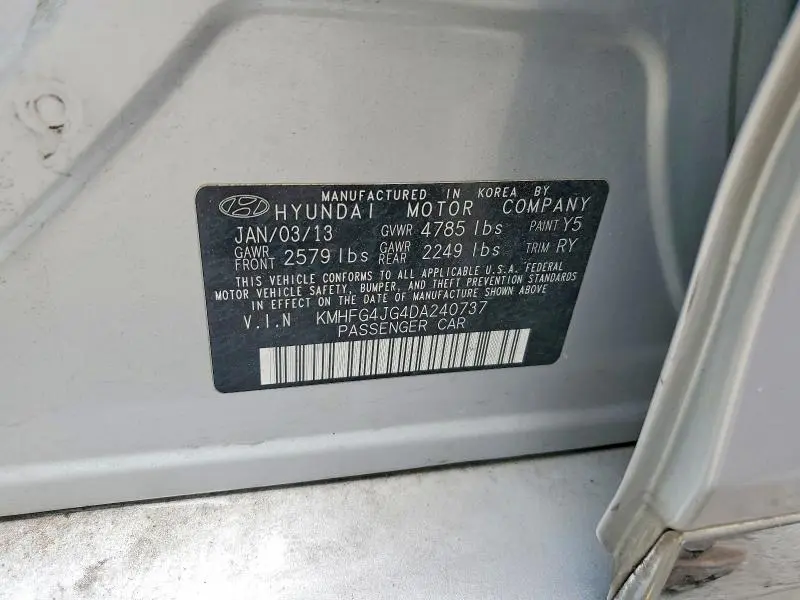 2013 HYUNDAI AZERA BASE  
