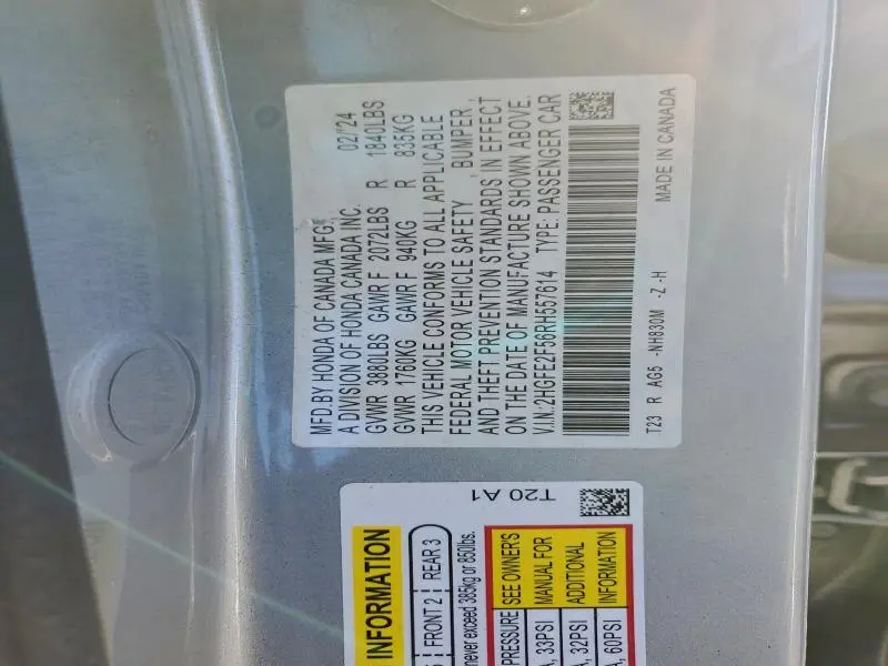 2024 HONDA CIVIC SPORT  