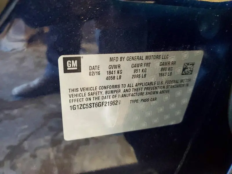 2016 CHEVROLET MALIBU LS  