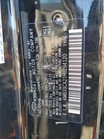 2017 HYUNDAI TUCSON LIMITED  