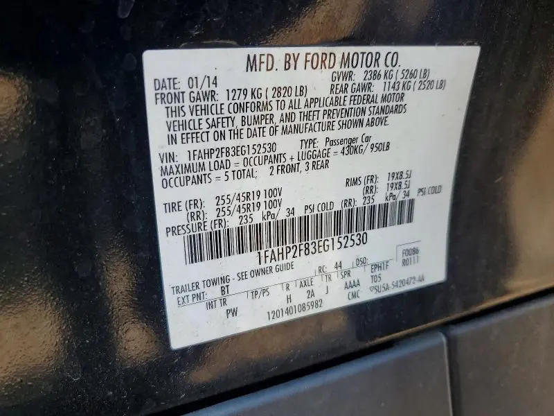 2014 FORD TAURUS LIMITED  