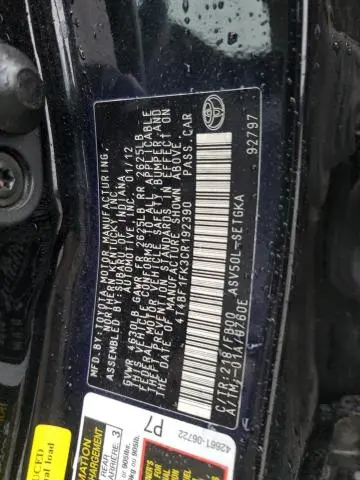 2012 TOYOTA CAMRY BASE  