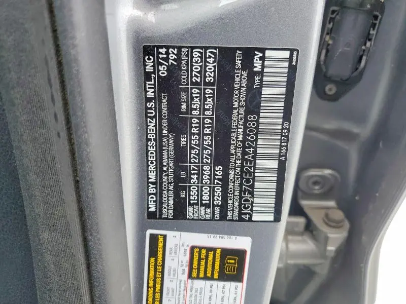 2014 MERCEDES-BENZ GL 450 4MATIC  