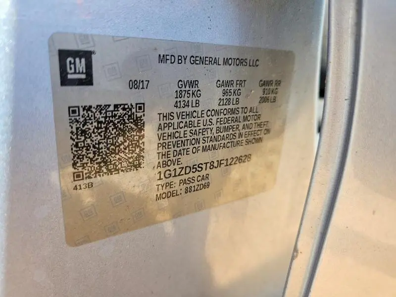 2018 CHEVROLET MALIBU LT  