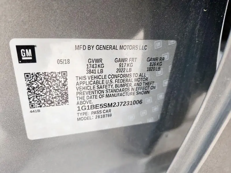 2018 CHEVROLET CRUZE LT  