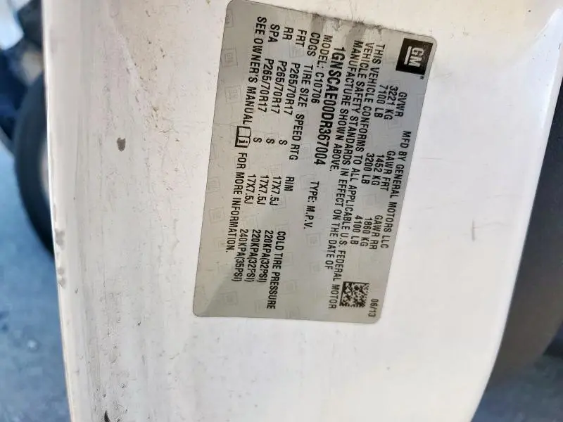 2013 CHEVROLET TAHOE C1500 LS  