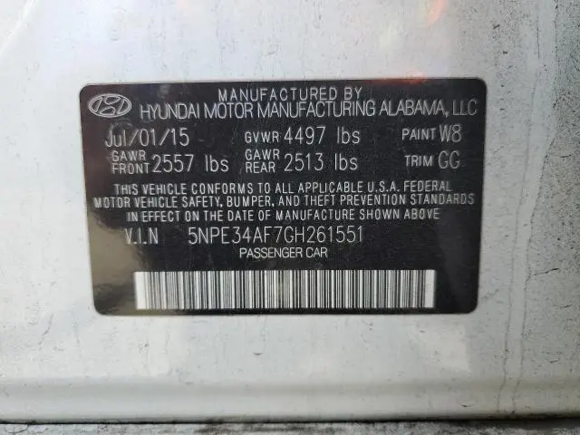 2016 HYUNDAI SONATA SPORT  