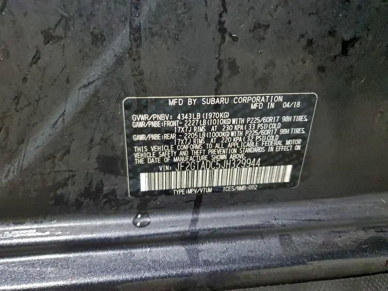 2018 SUBARU CROSSTREK PREMIUM  