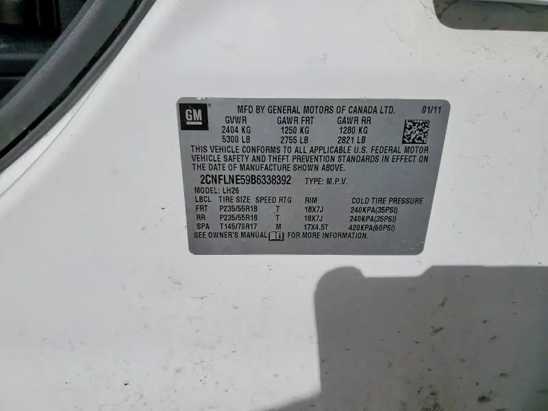 2011 CHEVROLET EQUINOX LT  