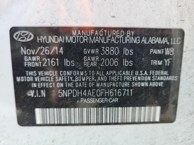 2015 HYUNDAI ELANTRA SE  