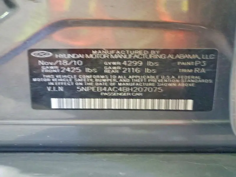 2011 HYUNDAI SONATA GLS  