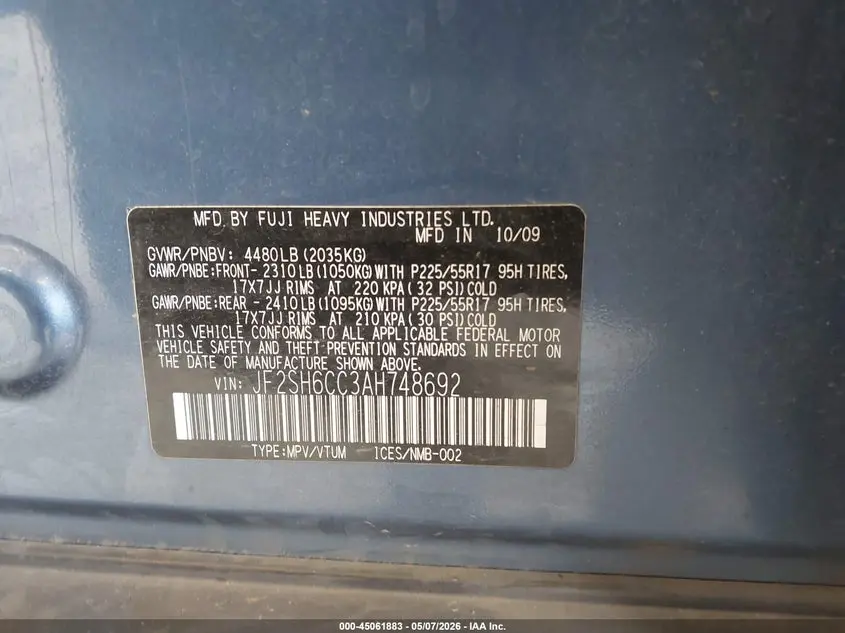 2010 SUBARU FORESTER 2.5X PREMIUM