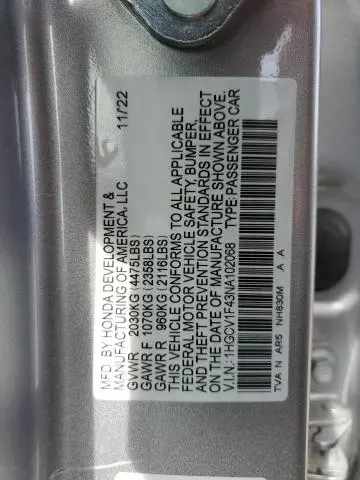 2022 HONDA ACCORD SPORT SE  