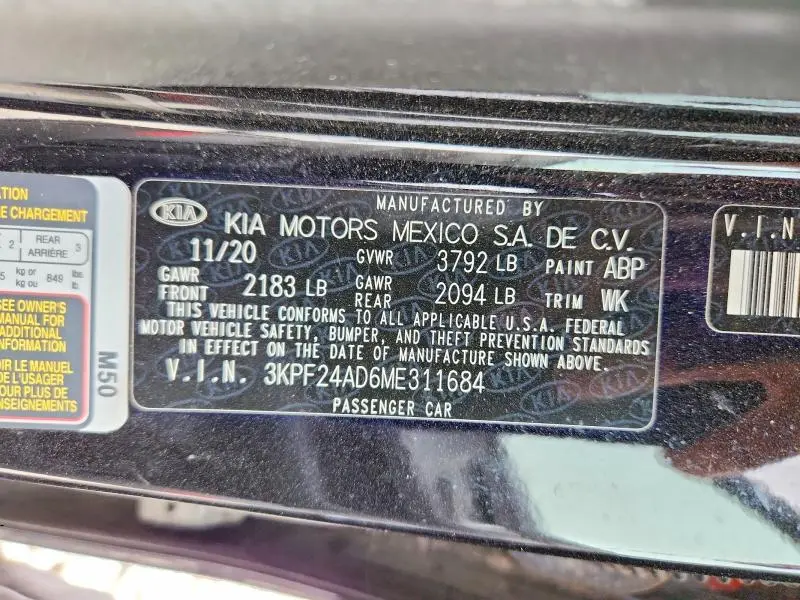 2021 KIA FORTE FE  
