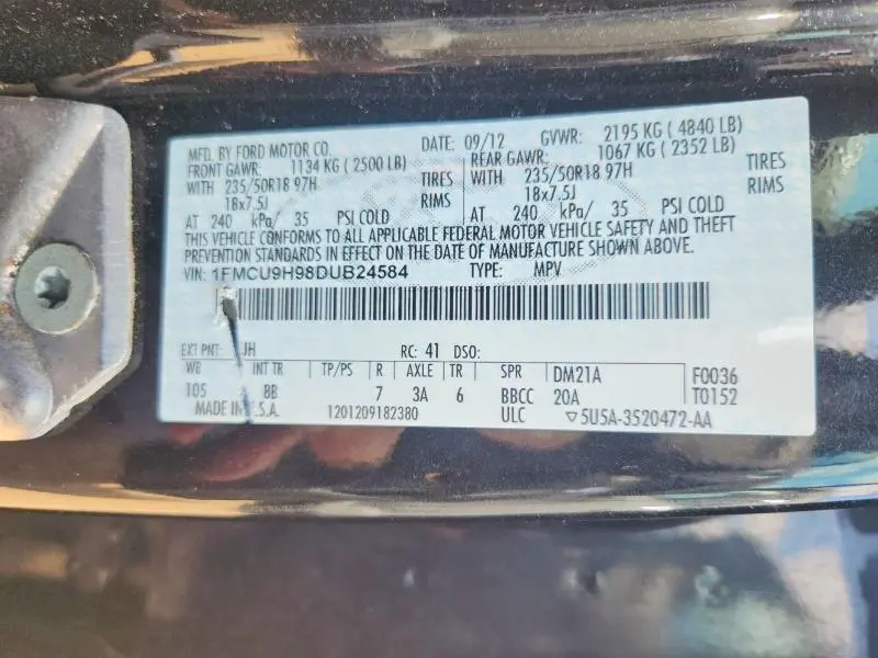 2013 FORD ESCAPE SEL  