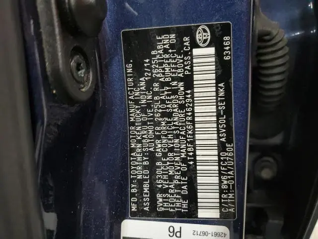 2015 TOYOTA CAMRY LE  