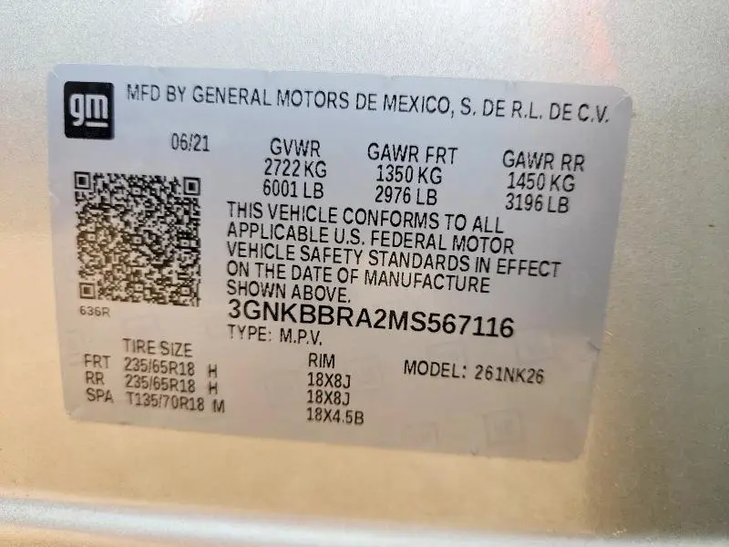 2021 CHEVROLET BLAZER 1LT  