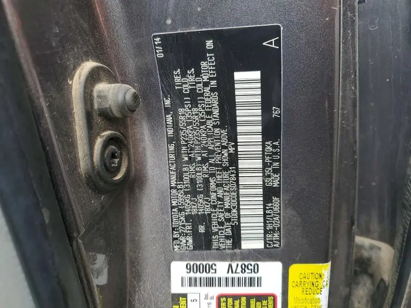2014 TOYOTA SIENNA XLE 7-PASSENGER  