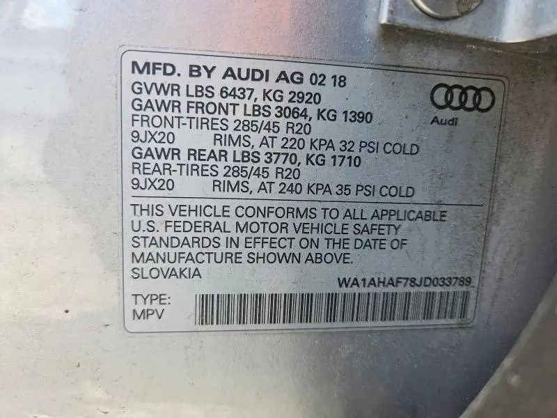 2018 AUDI Q7 PREMIUM  