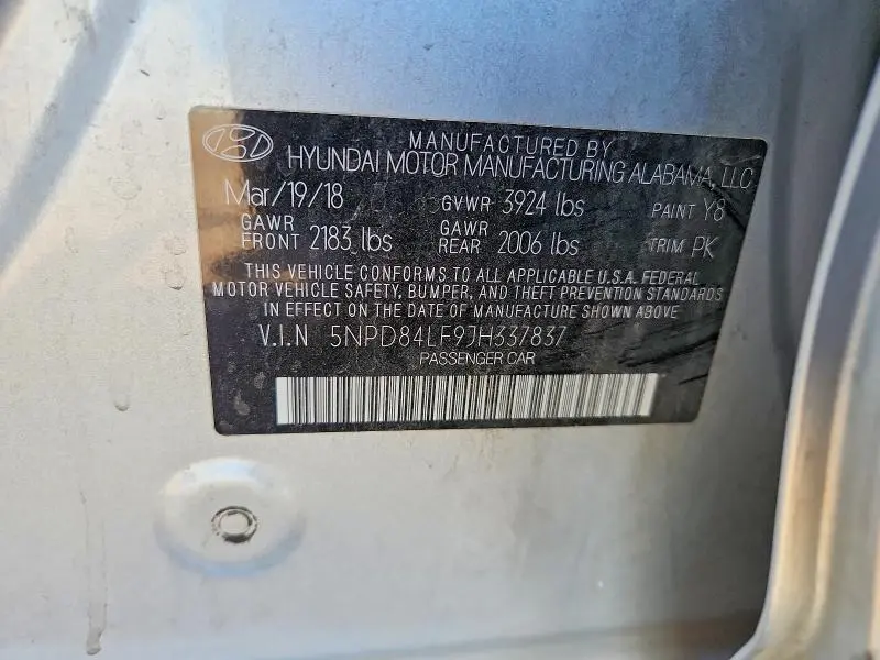 2018 HYUNDAI ELANTRA SEL  