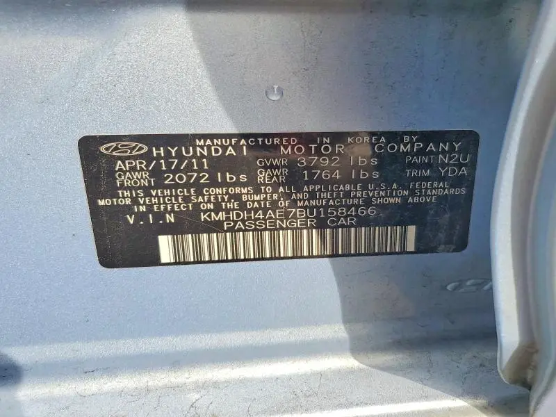 2011 HYUNDAI ELANTRA LIMITED  