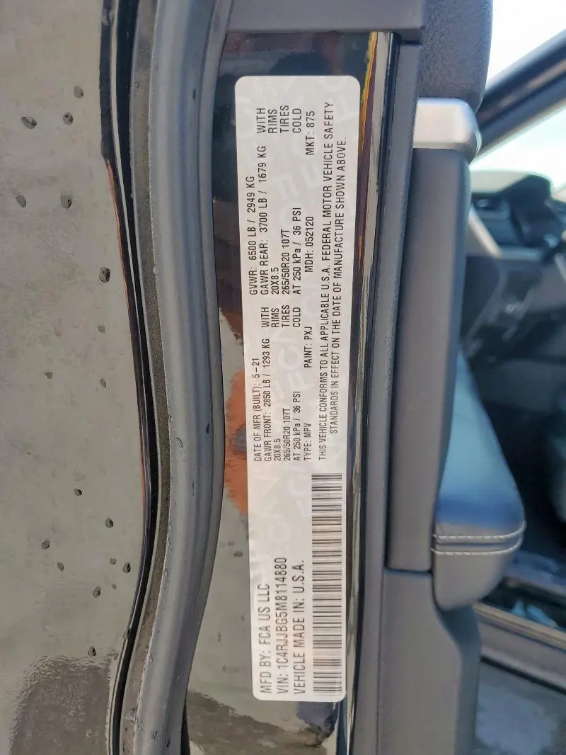 2021 JEEP GRAND CHEROKEE L LIMITED  